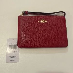 Coach Red 4x6 Wristlet NWT
